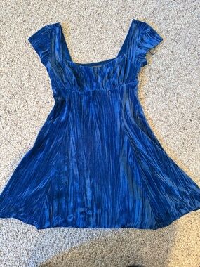 Urban Outfitters Blue Scoop Neck Short Sleeve Tunic